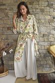 Riad Nights Longline Belted Duster Shirt Green